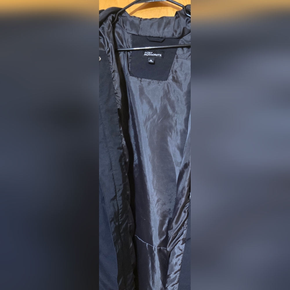 Men's XL Port Authority Cascade Waterproof Hooded Jacket Raincoat Parka Black - Picture 13 of 16